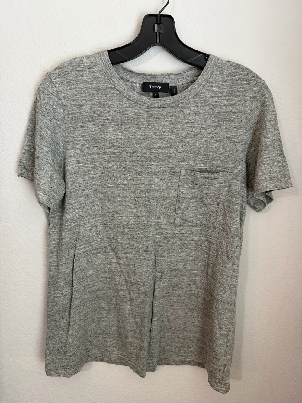 Theory Men's Gray Heather Pocket Tee